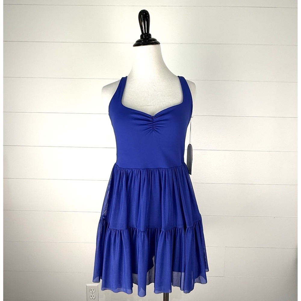 New Blogilates Sweetheart Ballerina Athletic Shorts Dress Women M Royal Blue